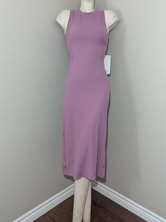 Lululemon All Aligned Ribbed Midi Dress Velvet Dust NWT Sz 4 - Picture 3 of 7